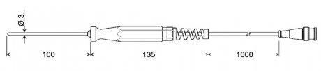Pt1000-Einstechfühler für weichplastische Medien | GES 175-BNC