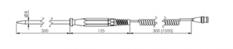 robuster Pt1000-Einstechfühler | GES200-T-300-D8-L1.5PU