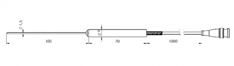 Pt1000-Einstechfühler für weichplastische Medien | GES 20-BNC
