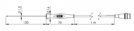 extra thin Pt1000 penetration probe | GF 1T-E1.5-A