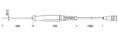 immersion probe with sheath element Pt1000 | GTF 175 / 1.6