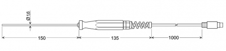 immersion probe with sheath element Pt100 | GTF 401 / 1.6